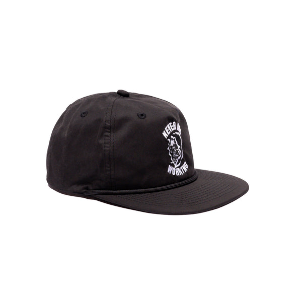 Never Not Working - 5 panel Black Snapback