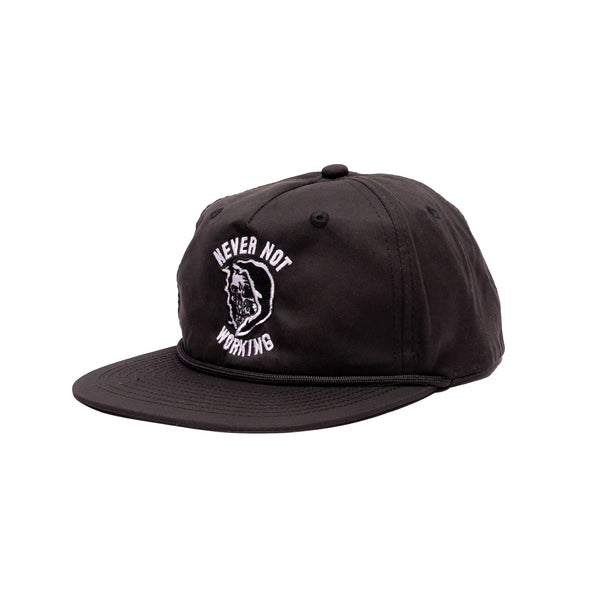 Never Not Working - 5 panel Black Snapback