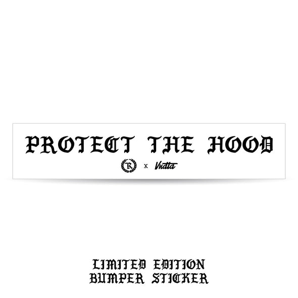 Protect The Hood- Bumper Sticker - White BG - VNDTA x Represent Collab Edition