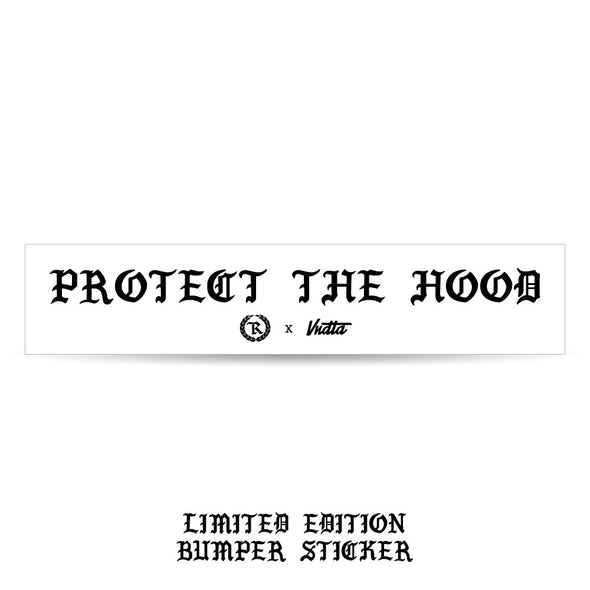 Protect The Hood- Bumper Sticker - White BG - VNDTA x Represent Collab Edition